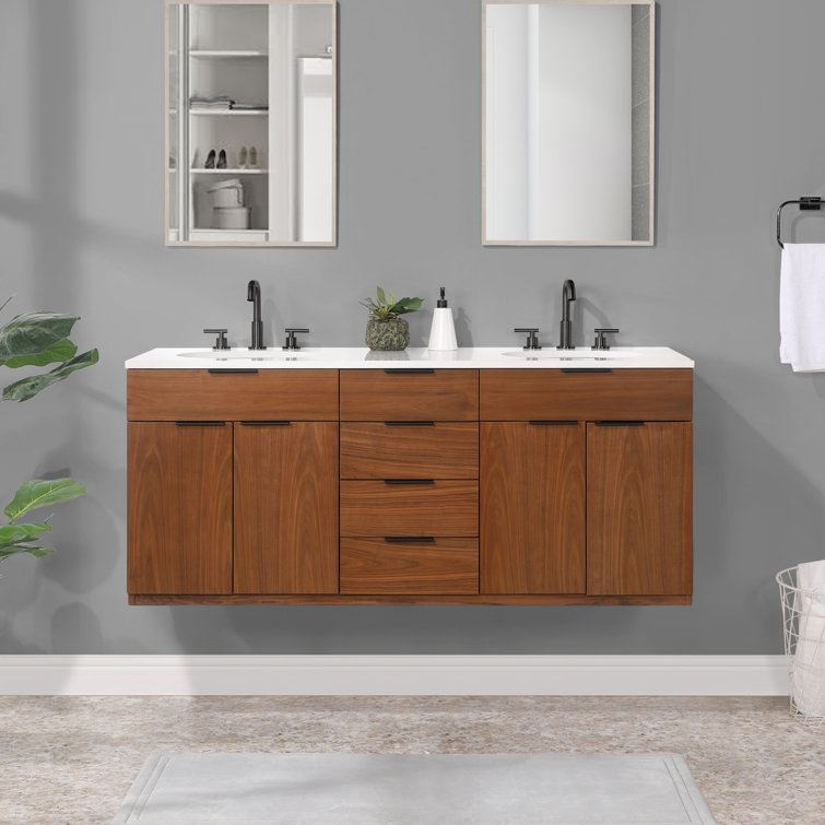 Highbury Furnishings Bexley 60" WallMounted Double Bathroom Vanity